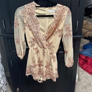 Tan sparkly showpo romper